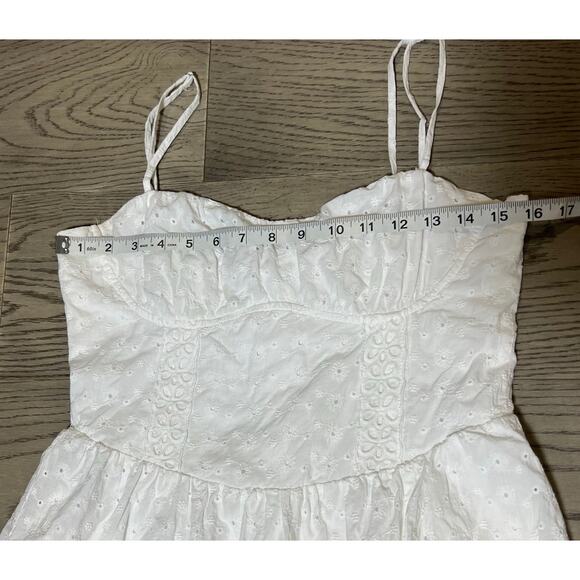 Alter’d State White Eyelet Cotton Short Sundress Size Large - Picture 7 of 8